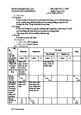 Đề kiểm tra 1 tiết số 1 môn Vật lý Lớp 7 - Trường THCS Phù Đổng